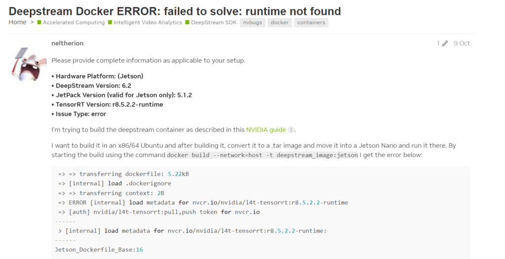 DeepStream Docker Error