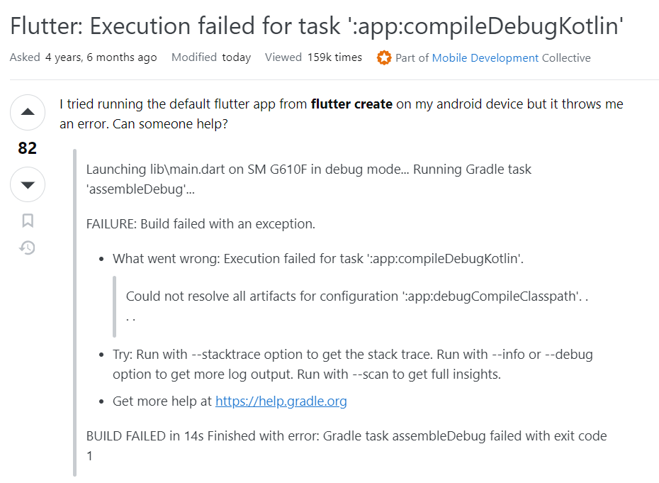 Fix Execution Failed for Task app in Flutter