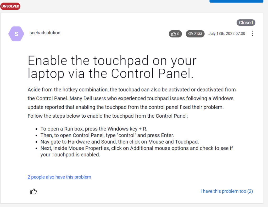 How to Enable the Touchpad on Your Laptop via the Control Panel